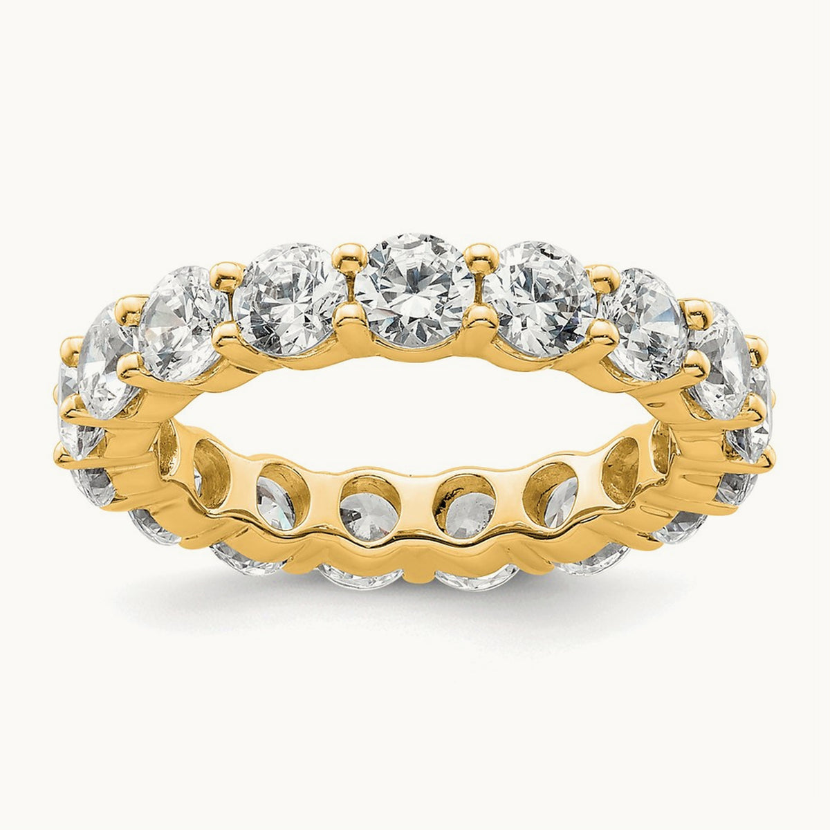 Polished Shared Prong 3ct Diamond Eternity Band, 14K Gold in 14K Yellow Gold