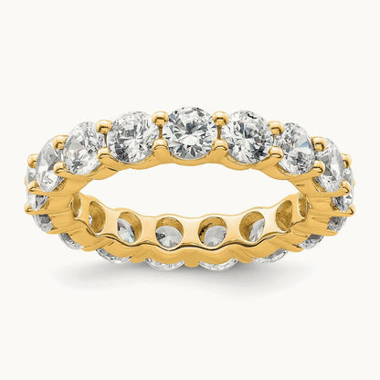 Polished Shared Prong 3ct Diamond Eternity Band, 14K Gold in 14K Yellow Gold