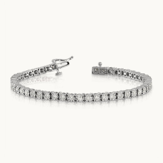 Illusion Setting Diamond Bracelet — 14K White Gold