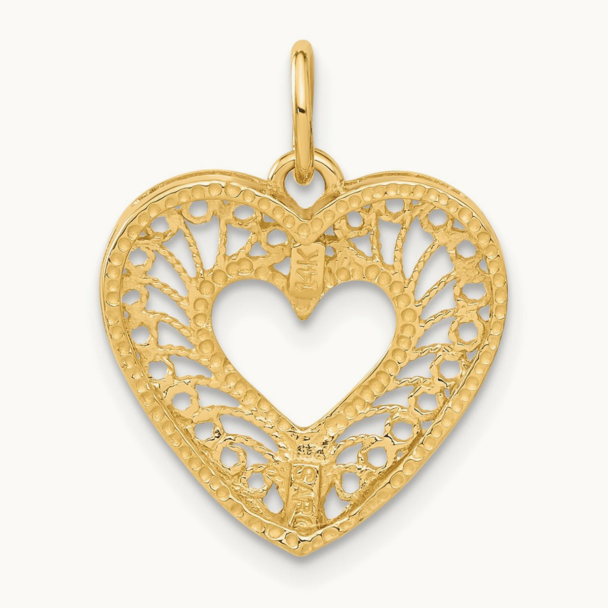 Polished Heart Pendant, 14K