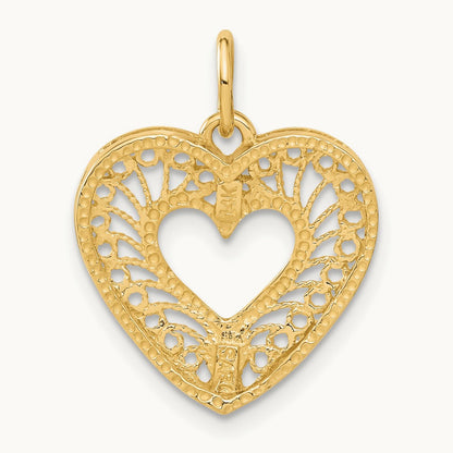 Polished Heart Pendant, 14K