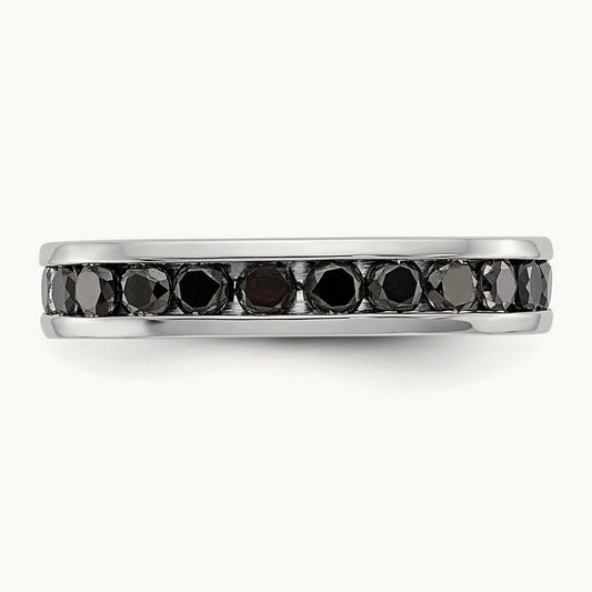 Black Diamond Band, 14K White Gold