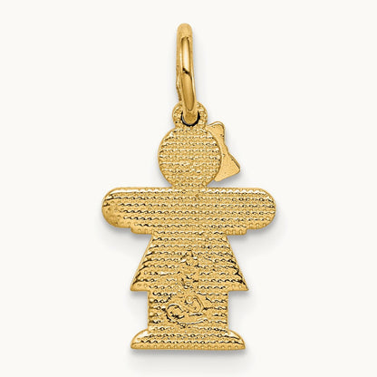 Mini Girl Hugs Charm — 14K Yellow Gold