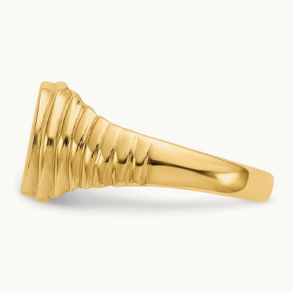 Open Back Mens Signet Ring — photo set