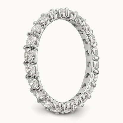 Polished Shared Prong 2ct Diamond Eternity Band, 14K White Gold