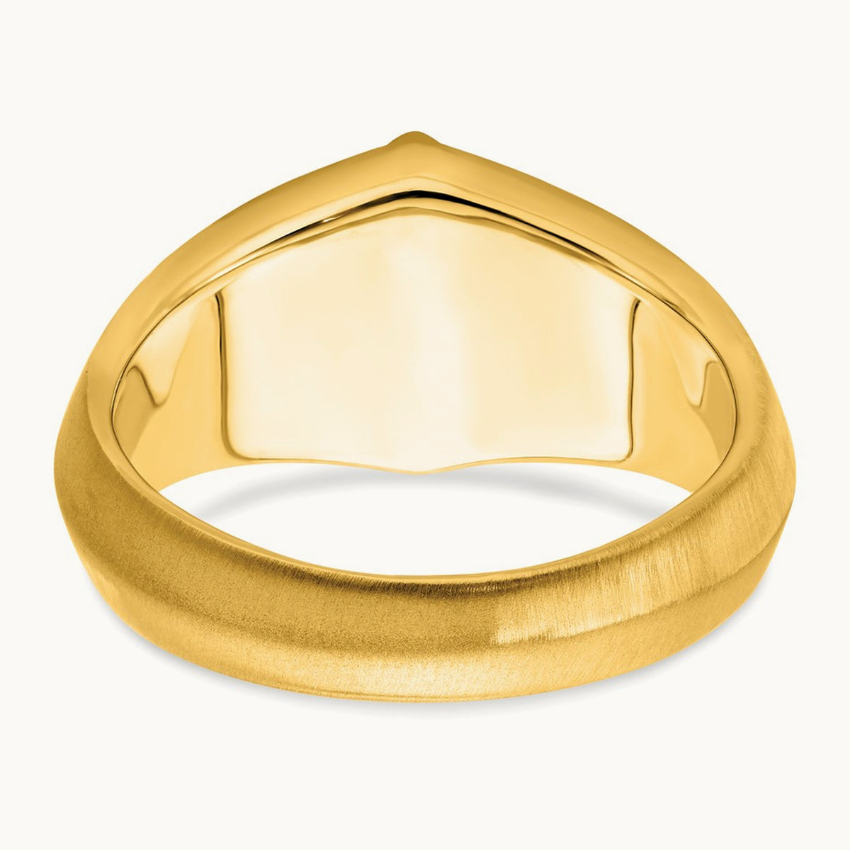 Onyx and Diamond Satin Men's Ring — 14K Yellow Gold