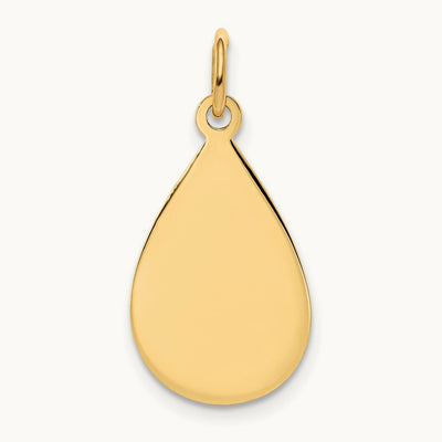 Plain .018 Gauge Engravable Raindrop Disc Charm — 23mm