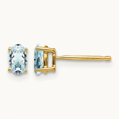 Aquamarine Post Earrings — 5mm