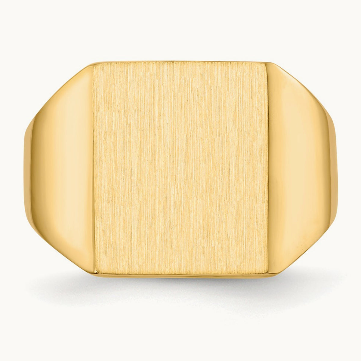 13.5x15. Closed Back Mens Signet Ring, 0mm, 14K