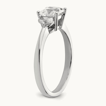 3 Stone Half Moon/Princess Semi-Mount Ring, 0.50 ct tw