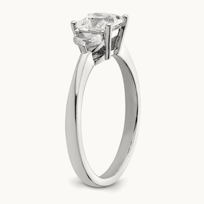 3 Stone Half Moon/Princess Semi-Mount Ring, 0.50 ct tw