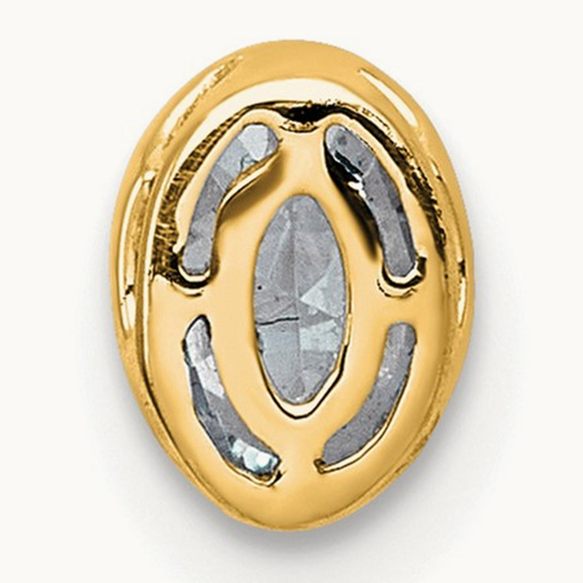 Oval Bezel Set Chain Slide Pendant, 0.25-3.00 ct tw Lab-Grown Diamond — 3/8 ct, VS (Best), 14K Yellow Gold