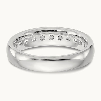 11-Stone Diamond Channel Band, 14K White Gold