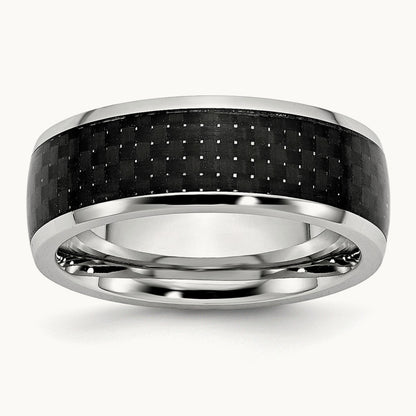 Cobalt Polished Black Carbon Fiber Inlay Band — photo set