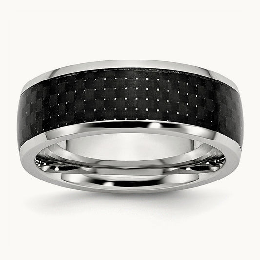 Cobalt Polished Black Carbon Fiber Inlay Band — photo set