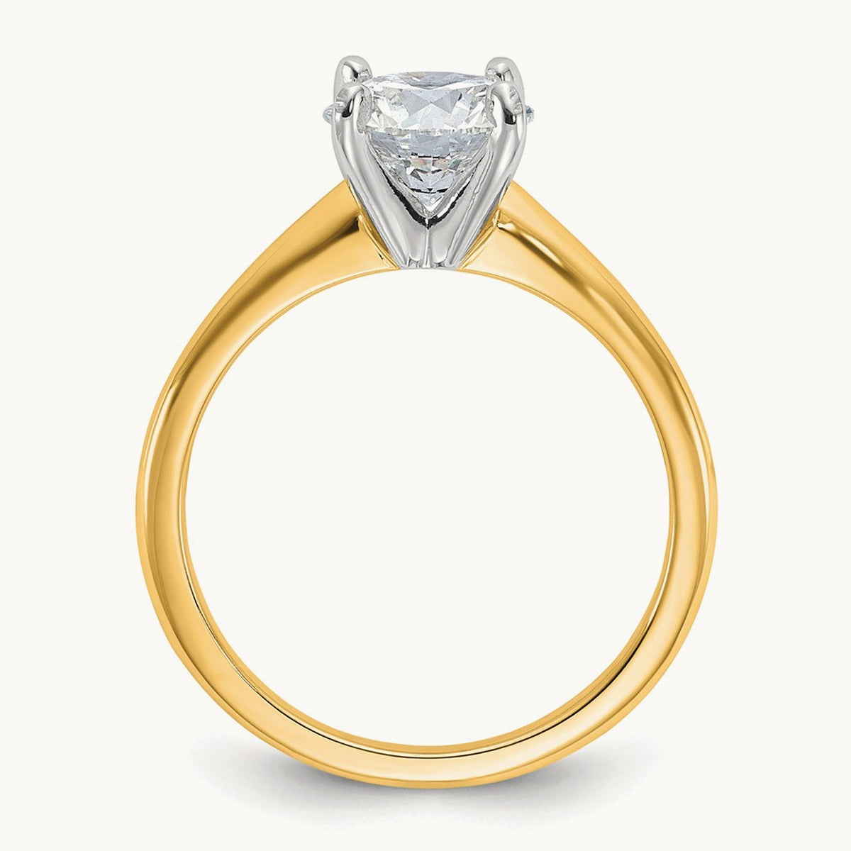 Round Solitaire Engagement Ring, 0.25-5.00 ct tw Lab-Grown Diamond — 14K Two-Tone