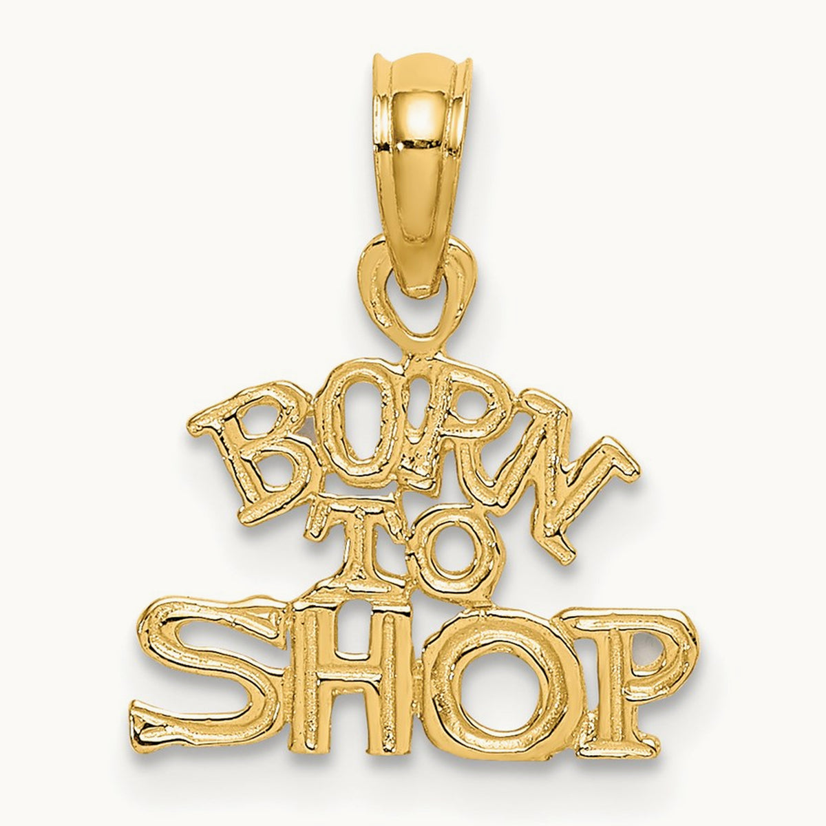 BORN TO SHOP Charm, 14K