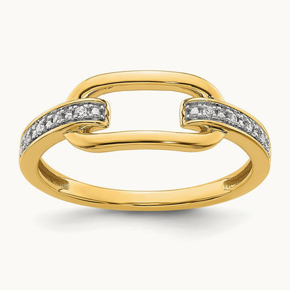 Polished Diamond Link Fashion Ring, 14K
