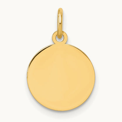 Round Disc Charm, 14K