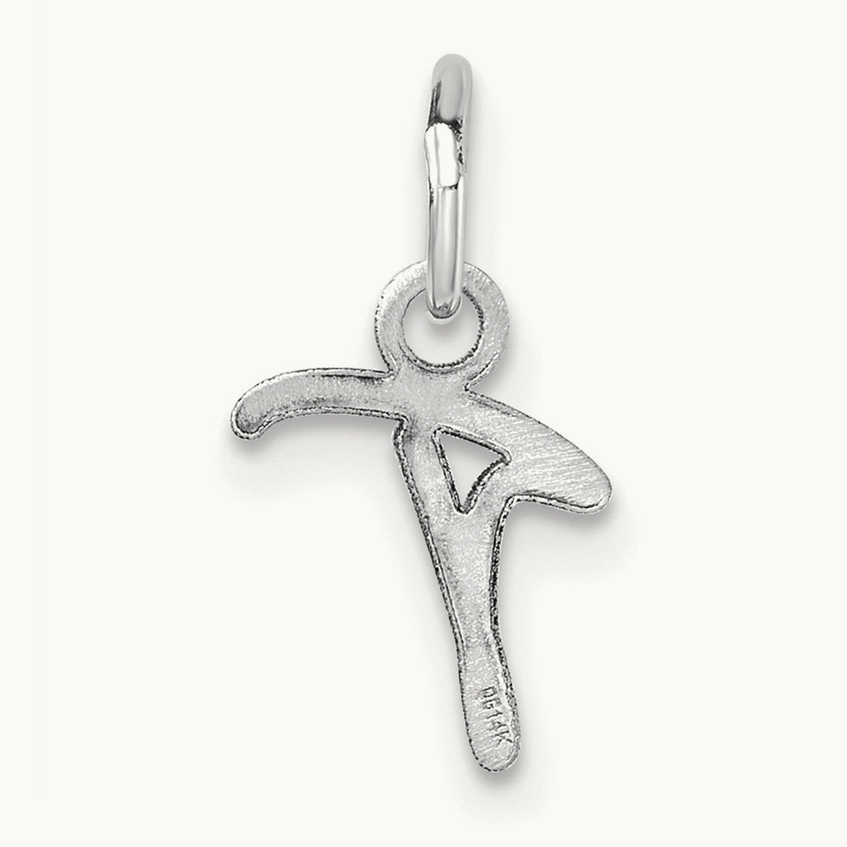 Uppercase Initial Charm — 14K White Gold, T
