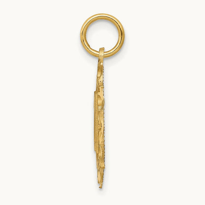 Diamond-cut 21 in Oval Pendant, 14K