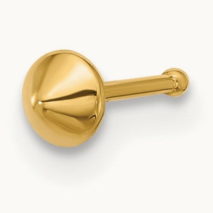 22 Gauge Polished Nose Stud, 14K