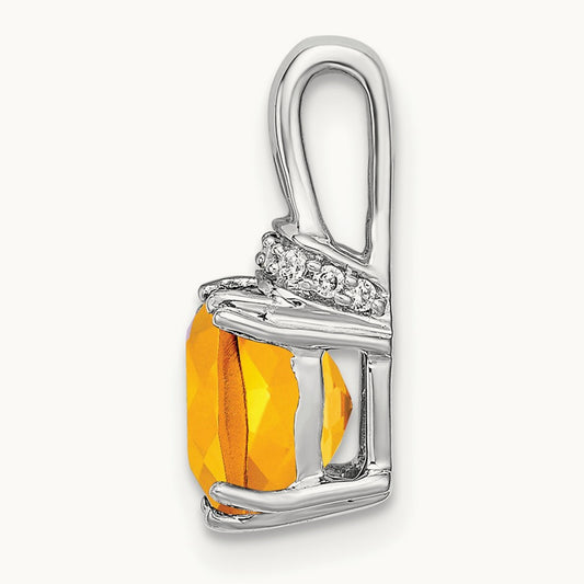 Cushion Citrine and Diamond Pendant — photo set