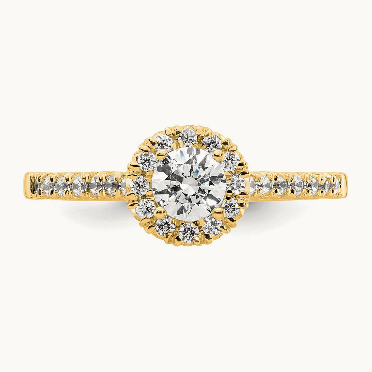 Semi-Mount Engagement Ring, 0.25-0.50 ct tw Lab-Grown Diamond — 1/4 ct, 14K Yellow Gold, 7