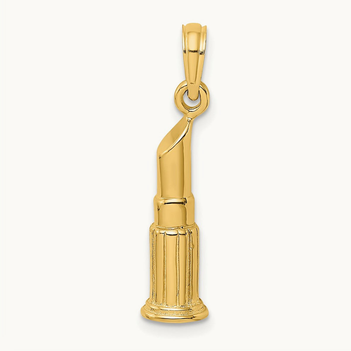 2-D Polished Lipstick Tube Charm, 14K
