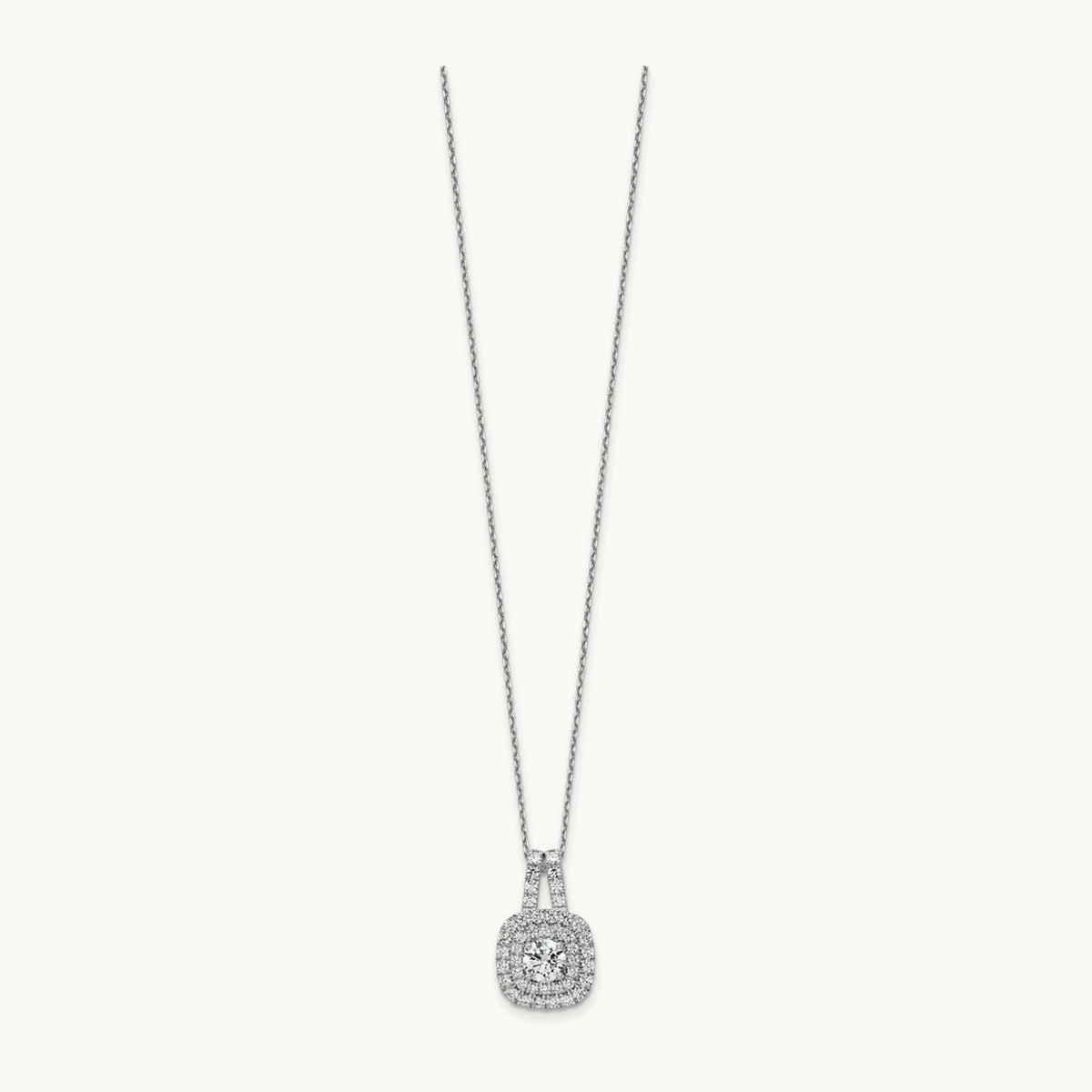 Double Halo Necklace, 1.50 ct tw Lab-Grown Diamond