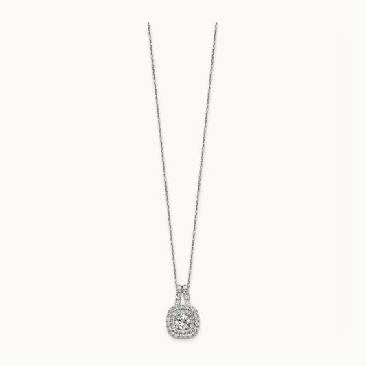 Double Halo Necklace, 1.50 ct tw Lab-Grown Diamond