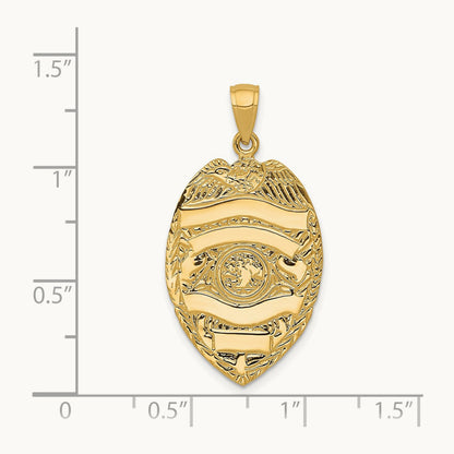 Large Badge Pendant, 14K