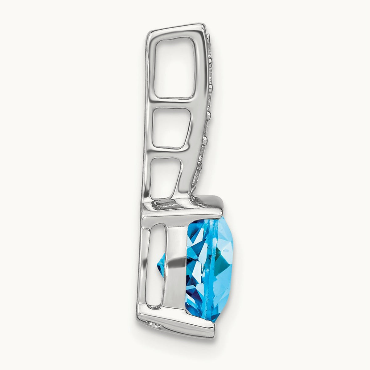Cushion Blue Topaz and Diamond Pendant — photo set