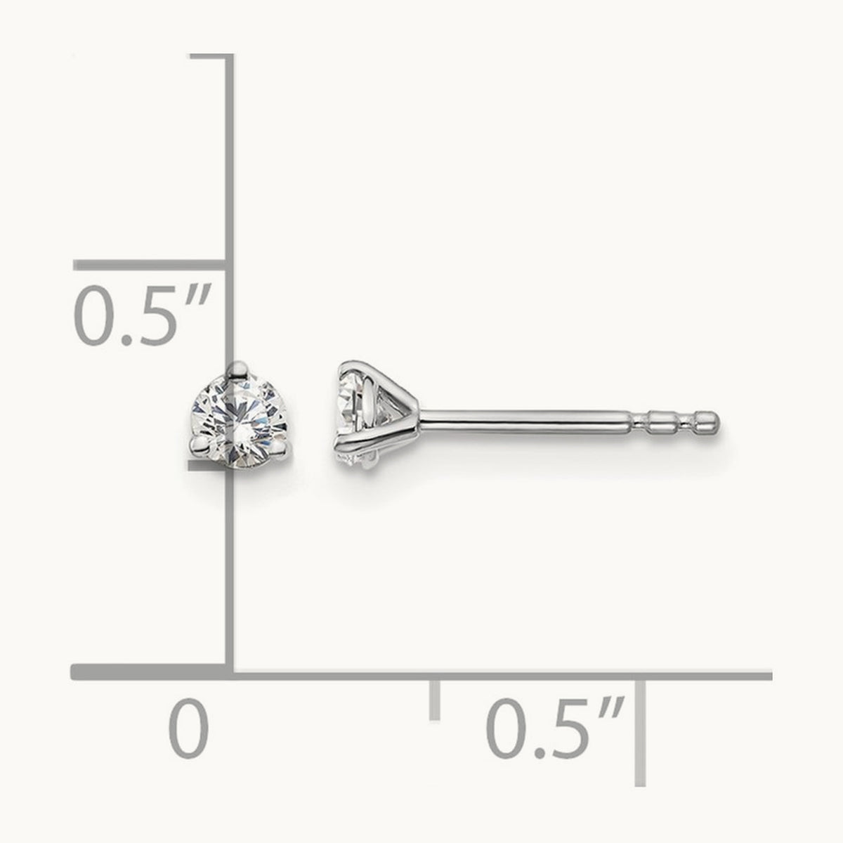 Round Stud Earrings, 0.10-6.00 ct tw Lab-Grown Diamond — 1/5 ct, 14K White Gold