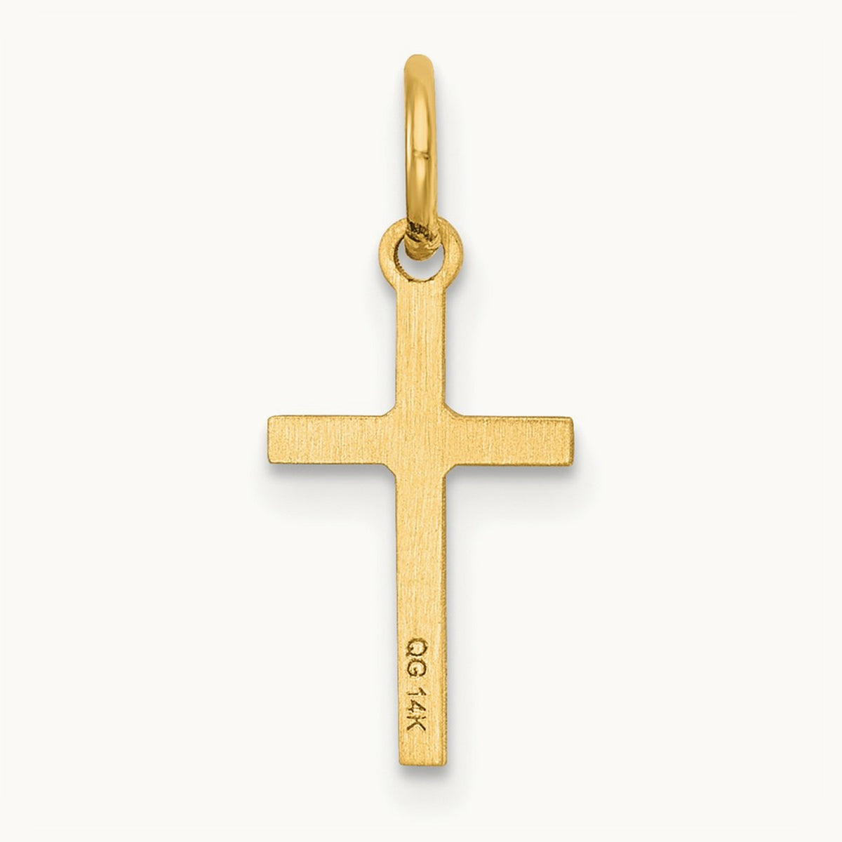 Polished Cross Charm, 14K