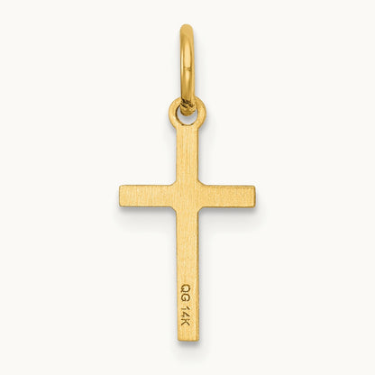 Polished Cross Charm, 14K