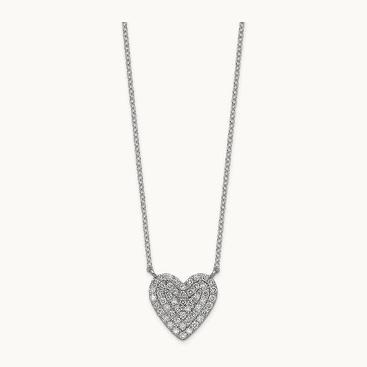 Heart Cluster Necklace, 1/2-1 1/2 ct Lab-Grown Diamond