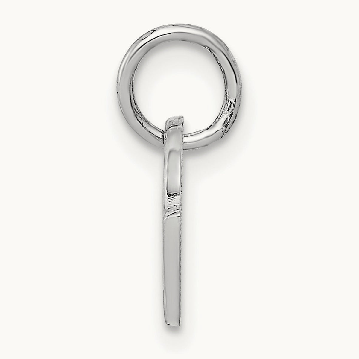 Polished Checkered Flags Charm, 14K White Gold