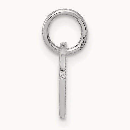 Polished Checkered Flags Charm, 14K White Gold