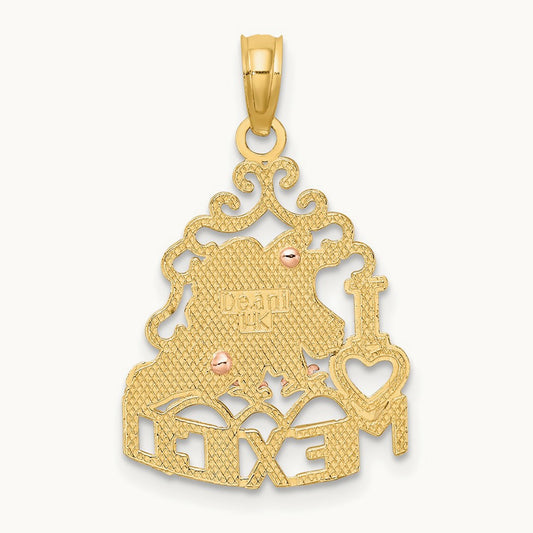 I HEART MEXICO w/ Eagle Charm, 14K Two-tone