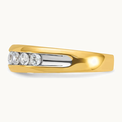 IBGoodman 14K with White Rhodium Men's Polished 1/2 Carat AA Quality Diamond Ring