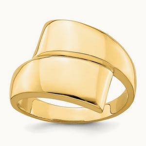 Polished Bypass Ring, 14K