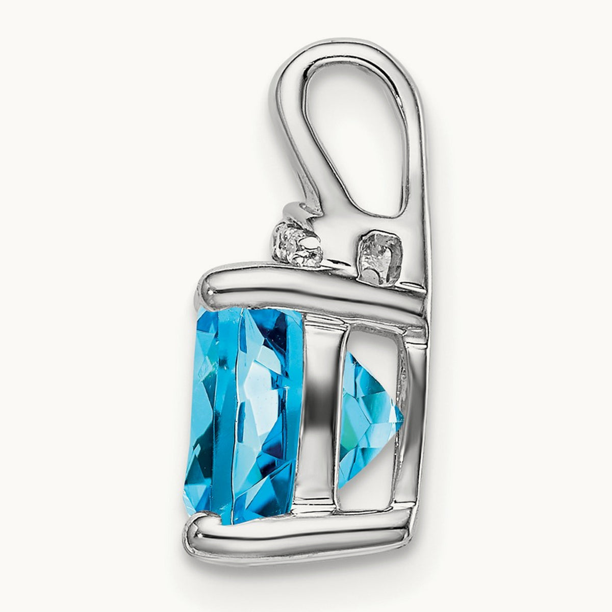 Cushion Blue Topaz and Diamond Pendant — photo set