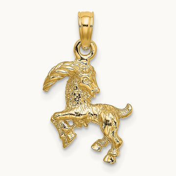 3-D Capricorn Zodiac Charm, 14K