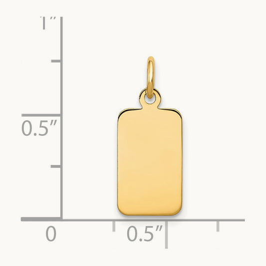 Plain .013 Gauge Engravable Rectangular Disc Charm — 21mm