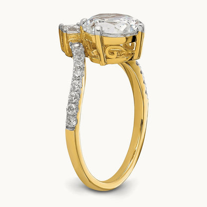 Asymmetric Oval Semi-Mount Engagement. Ring, 0.50 ct tw