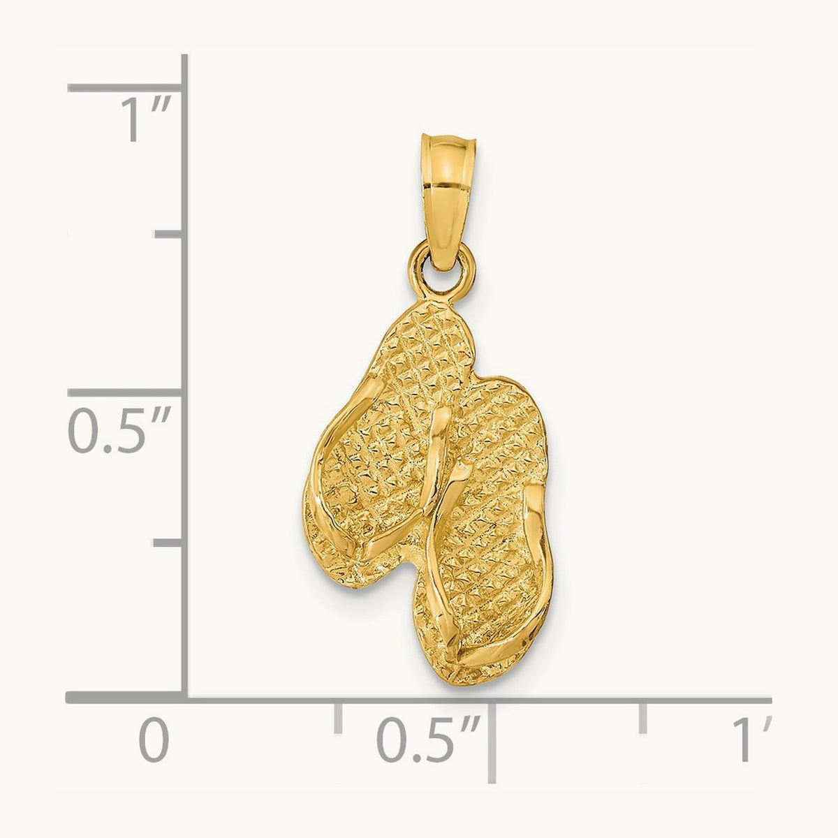 ST. GEORGE ISLAND Reversible Flip Flops Pendant, 14K