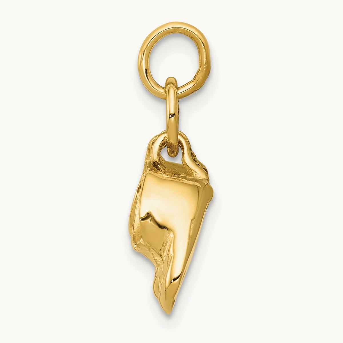 3D Moveable Polished Baby Shoes Charm, 14K