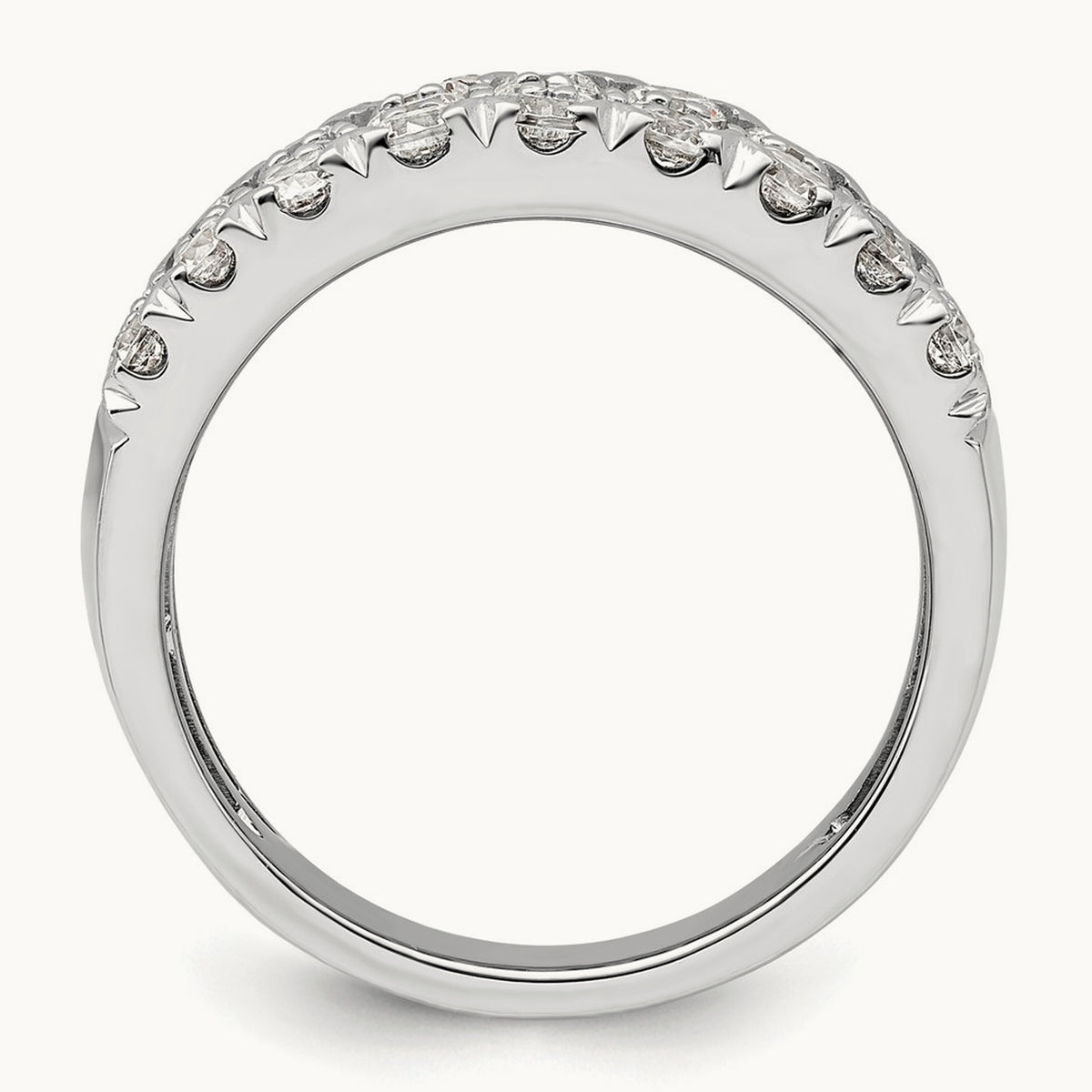 Triple Row Band, 1.50-3.00 ct tw Lab-Grown Diamond — 2 ct, 14K White Gold, 7