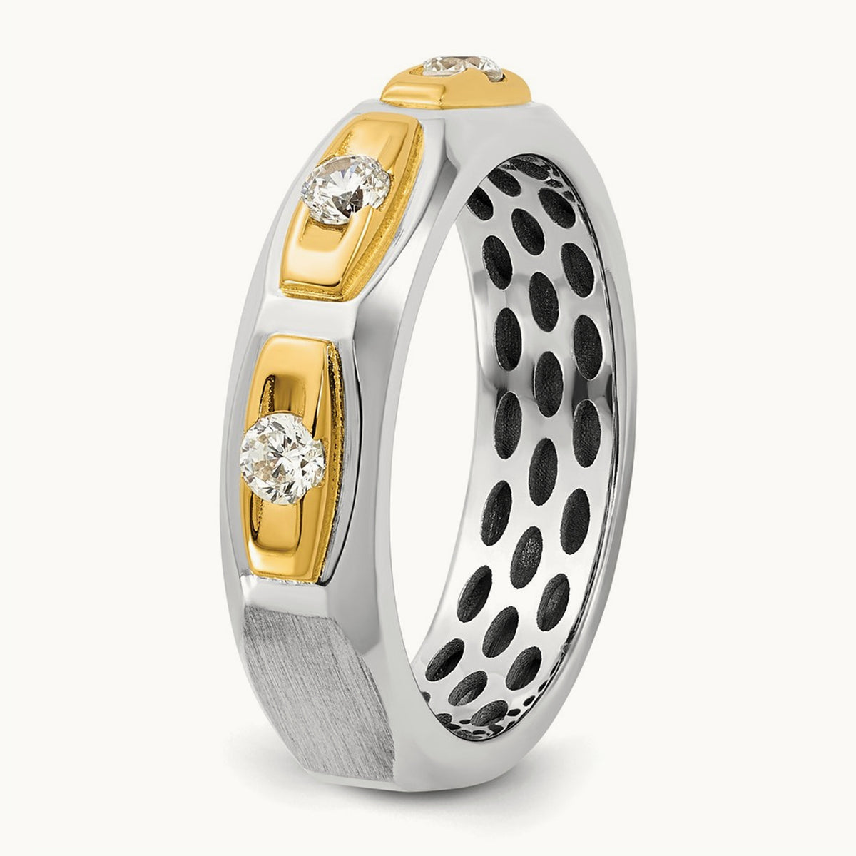 14ktt IB Goodman Mens Satin Complete 1/3ct Diamond Ring